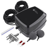 AquaMiracle pump front view showing compact design and quiet operation