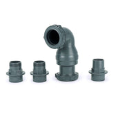 Aquascape front view of dual union check valve showing unions for easy maintenance