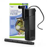 Aquascape front view of container filter showing compact design and easy placement benefit