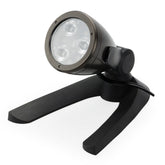 Aquascape spotlight front view showing warm white beam and durable finish