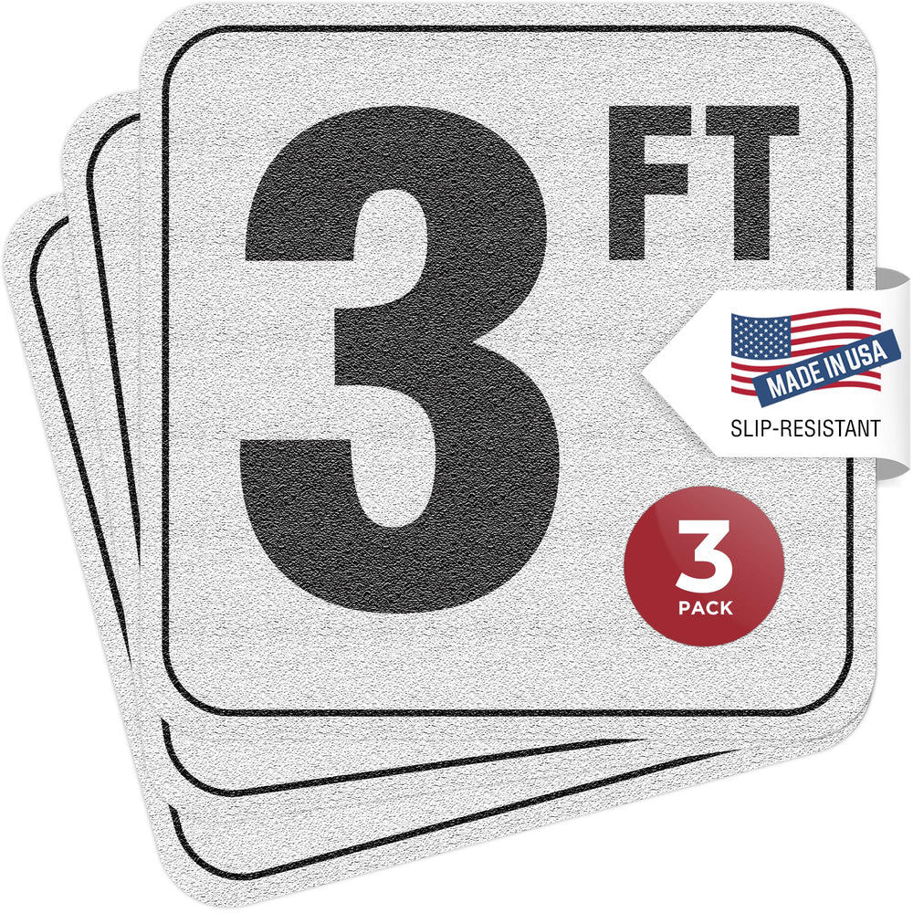 Aquatic Custom Tile front-facing depth marker showing bold 3FT number for quick identification