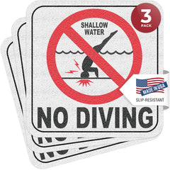 Aquatic Custom Tile front view No Diving sign showing clear message and visibility