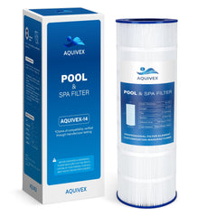 AQUIVEX CCRP200 front view showing full cartridge and benefits of easy replacement