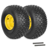 AR-PRO front view of pre-mounted wheel showing fitted tire and yellow rim, clear replacement benefit