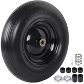 AR-PRO front view of complete 16 inch flat free wheel showing rim and tread for reliable replacement