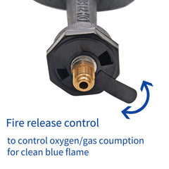 ARC Advanced Royal Champion hose and regulator connection showing 47-inch braided hose for safe reach