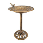 Arcadia bronze bird bath front view showing elegant shape and visual appeal