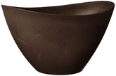 arcadia garden products front view of chocolate curved planter shows shape and styling benefit