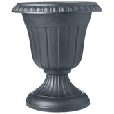 Arcadia Garden Products front view gray urn showing classic profile and curb appeal