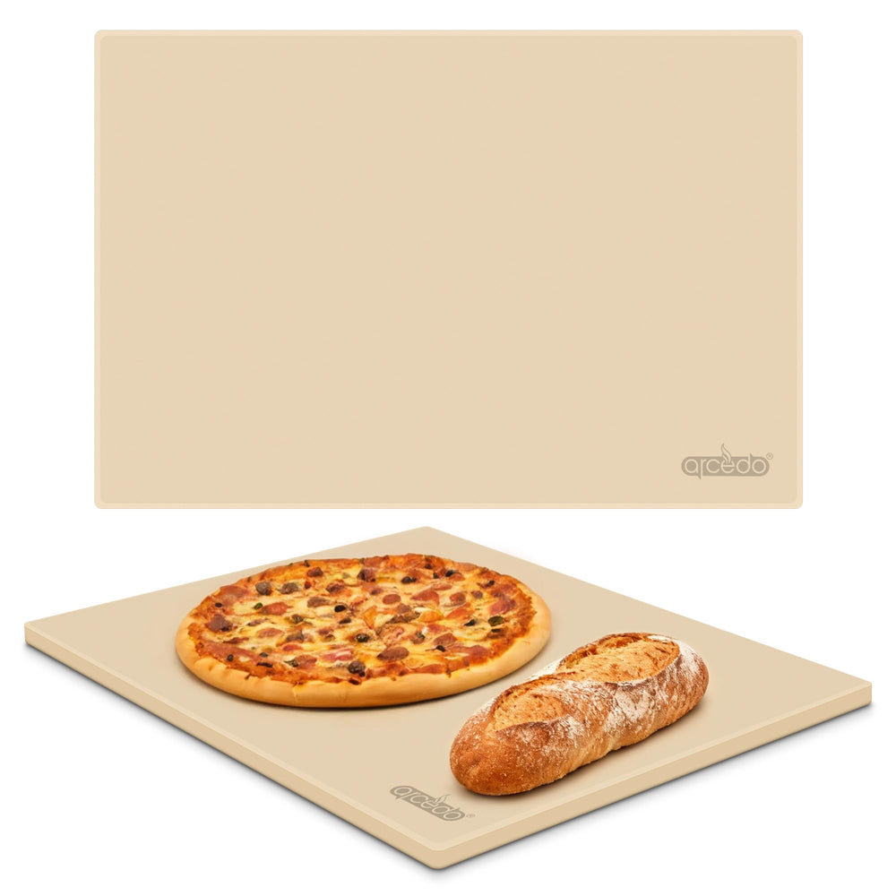 Arcedo rectangular stone top view showing large baking surface and even heat benefit