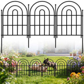 ArdeFentium front view of arched metal panels showing ornamental border and protection