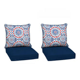 Arden Selections Clark Blue front view showing full cushion set and vibrant color