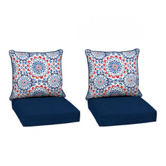 Arden Selections Clark Blue front view showing full cushion set and vibrant color