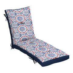 Arden Selections front view of Clark Blue chaise cushion showing full-length fit and color advantage