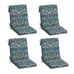 Arden Selections front view of blue damask cushion set showing coordinated pattern and shape