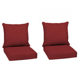 Arden Selections front view of ruby red cushion set showing full coverage and comfort