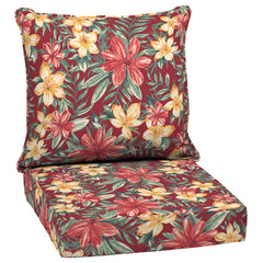 Arden Selections front view of Ruby Clarissa deep seat cushion set, vibrant durable color
