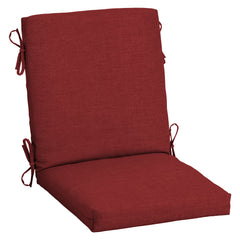 Arden Selections front view of ruby red cushion showing fit and color durability