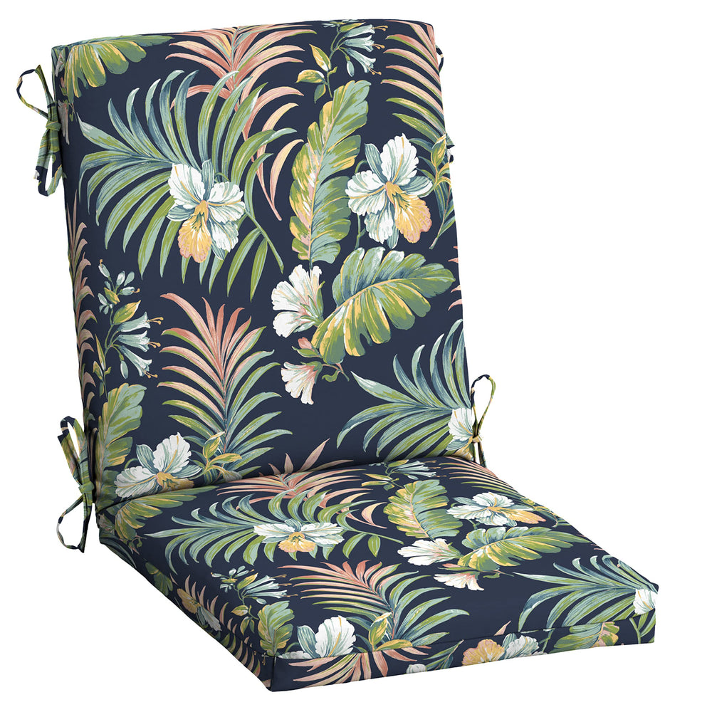 Arden Selections front view of blue tropical cushion showing full two-piece set and vibrant color