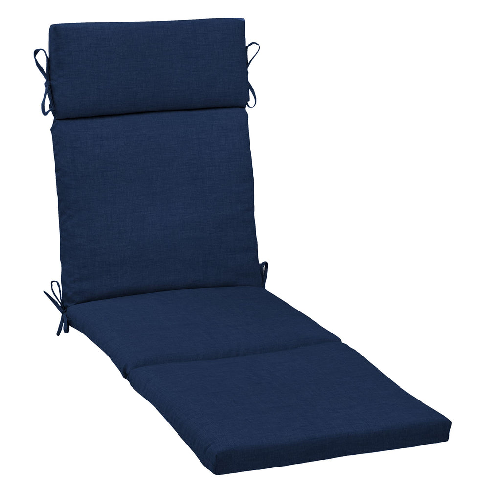 Arden Selections front view of sapphire blue chaise cushion showing full length and color benefit