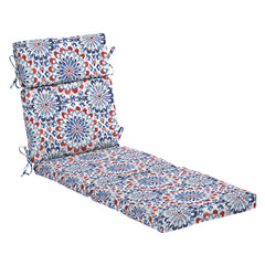 Arden Selections front view of Clark Blue chaise cushion showing full length and fit