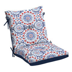 Arden Selections front view of Clark Blue cushion showing shape and color benefit: adds polished seating