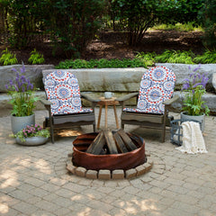 Arden Selections close-up of multiple ties securing cushion to chair for no-slip benefit
