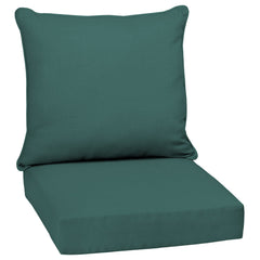 Arden Selections front view showing peacock blue green cushions and durable design
