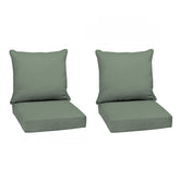 Arden Selections front view of sage green cushion set showing neat styling and fit
