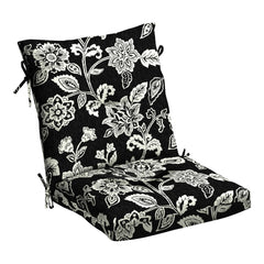 Arden Selections front view of cushion showing Ashland Black Jacobean pattern and tailored look