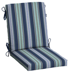 Arden Selections front view blue stripe cushion showing pattern and fit benefit comfort