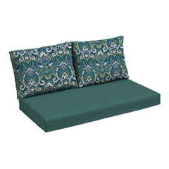 Arden Selections front view of loveseat cushion set showing full pattern and fit