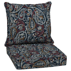 Arden Selections front view showing navy paisley cushions and vibrant pattern benefit