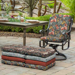 Arden Selections Phoebe cushion installed on outdoor dining chair for comfortable seating