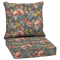 Arden Selections front view of Phoebe Grey Floral cushions shows stylish pattern and fit benefit