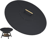 Ardier front view of the 32-inch fire pit lid protecting a round burner, keeps pit dry