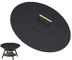Ardier front view of lid protecting fire pit, prevents debris
