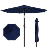 AreShark navy umbrella front view showing full shade coverage benefit