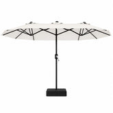 AreShark front view of rectangular umbrella providing large shaded area