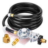 ArrogantF front view of 12ft propane hose assembly shows complete kit and easy hookup benefit