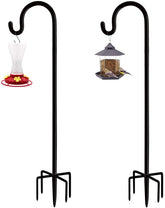 Artibear shepherd hook front view showing sleek black finish and height for garden use