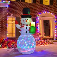 Artiflr front view inflatable snowman showing welcome curb appeal