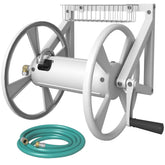 Artigarden front view of mounted reel, shows tidy hose storage and durability