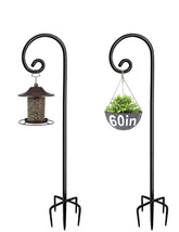 Artigarden front view of two black shepherd hooks showing sturdy design and curb appeal