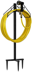 Artigarden freestanding stand front view showing sturdy frame and tidy hose storage benefit