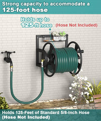 Artigarden removable storage basket holding nozzles and gloves for organized gardening