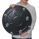 ARTLINE front view of round plant stand showing sturdy tray and casters, for safe plant mobility