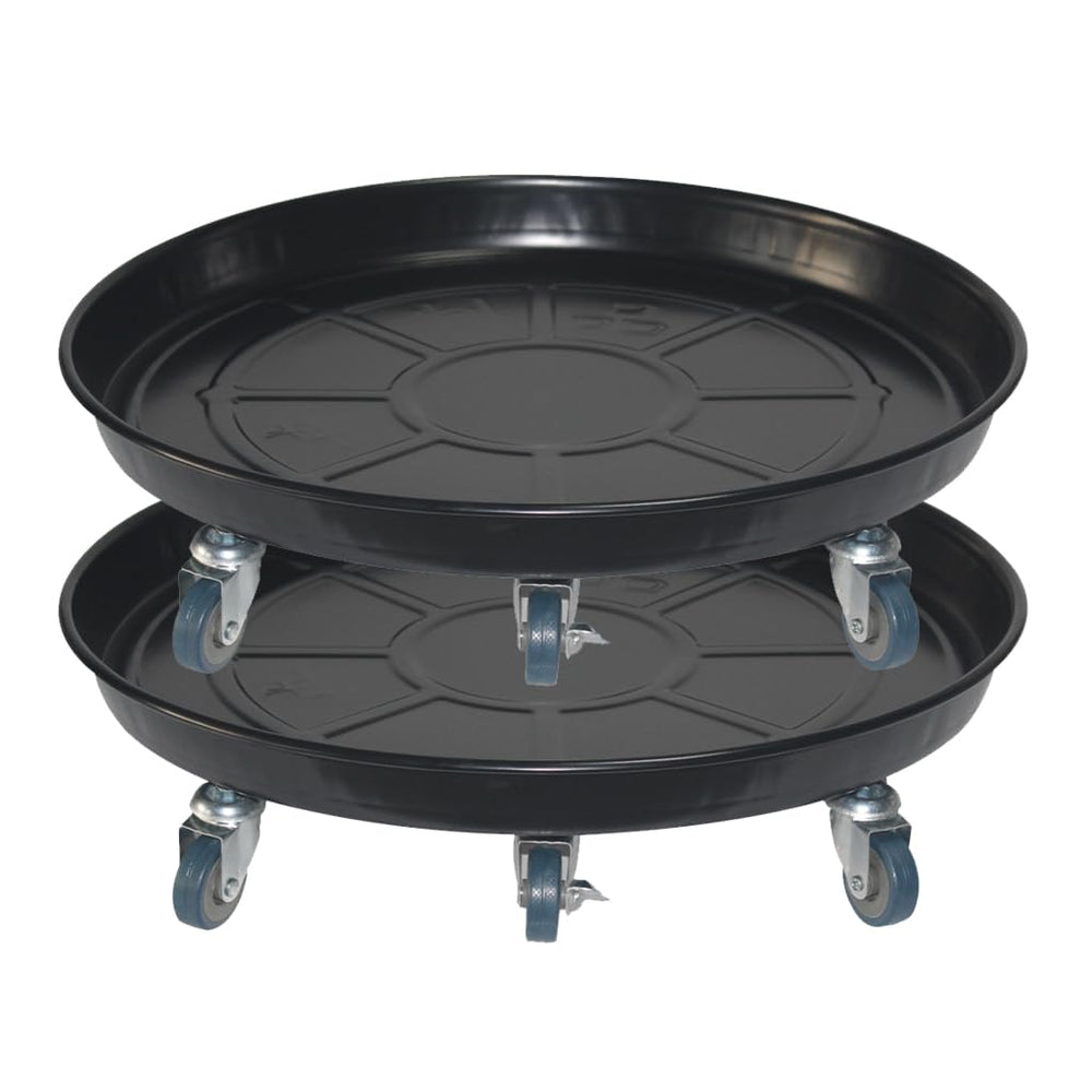 ARTLINE front view of round plant stand showing sturdy tray and finish