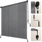 Artpuch front view of gray roller shade showing neat installed look and curb appeal