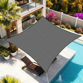 Artpuch rectangular sail front view showing modern dark grey shade and clean lines